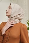 Loryan Scarf, Pamuklu, Tek Renk Kianna Jakarlı Şal Bej