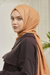 Loryan Scarf, Pamuklu, Tek Renk Kianna Jakarlı Şal Camel