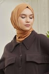 Loryan Scarf, Pamuklu, Tek Renk Kianna Jakarlı Şal Camel