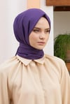 Loryan Scarf Tek Renk, Alisa Kendinden Desenli Pamuklu Şal Mürdüm