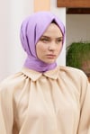 Loryan Scarf Tek Renk, Alisa Kendinden Desenli Pamuklu Şal Lila