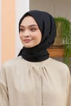 Loryan Scarf Tek Renk, Alisa Kendinden Desenli Pamuklu Şal Siyah