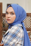 Loryan Scarf Tek Renk, Pamuklu Shimmer Şal İndigo