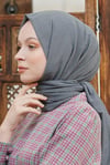 Loryan Scarf Tek Renk, Pamuklu Shimmer Şal Füme