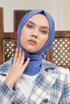 Loryan Scarf Tek Renk, Pamuklu Shimmer Şal İndigo