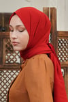 Loryan Scarf Tek Renk, Pamuklu Shimmer Şal Kırmızı