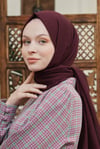 Loryan Scarf Tek Renk, Pamuklu Shimmer Şal Acı Kahve