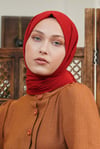 Loryan Scarf Tek Renk, Pamuklu Shimmer Şal Kırmızı