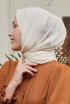 Loryan Scarf Tek Renk, Pamuklu Shimmer Şal Ekru