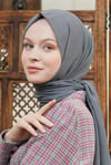 Loryan Scarf Tek Renk, Pamuklu Shimmer Şal Füme