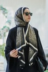 Loryan Scarf Zerre Degrade Etnik Şal - Lacivert/Bej