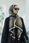 Loryan Scarf Zerre Degrade Etnik Şal - Lacivert/Bej