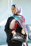Loryan Scarf Zerre Flora Şal - Siyah/Kırmızı