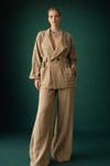 Bej Keten Oversize Takım