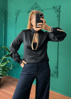 Gold Detaylı Saten Bluz