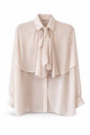 Soft Beige Fularlı Bluz