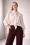 Soft Beige Fularlı Bluz