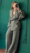 Yeşil Keten Oversize Takım