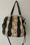 El Yapımı Siyah Krem Çanta