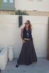 İtalyan Keten Halter Yaka Cepli Bluz