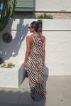 İtalyan Vual Kumaş Pamuk Desenli Zebra Desenli Elbise