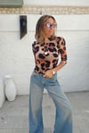 Leopar Tül Bluz