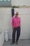 Taşlanmış Triko Bluz Pembe Ve Antrasit Renk