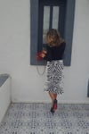 Zebra Desenli Saten Etek