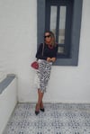 Zebra Desenli Saten Etek