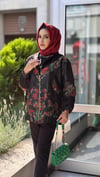 BROKAR VE FİLE KUMAŞ DETAYLI CEKET