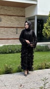 ÇİÇEK DETAYLI PAYET İŞLEMELİ ABAYA