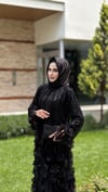 ÇİÇEK DETAYLI PAYET İŞLEMELİ ABAYA