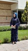 ÇİÇEK DETAYLI PAYET İŞLEMELİ ABAYA