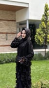 ÇİÇEK DETAYLI PAYET İŞLEMELİ ABAYA