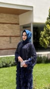 ÇİÇEK DETAYLI PAYET İŞLEMELİ ABAYA