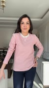 Massi Çizgili Sweat - Bej & Kırmızı 