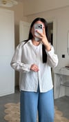 Massi Oversize Beyaz Gömlek