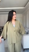 Tek Düğmeli Oversize Takım - Haki