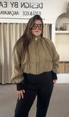 9804- Olive Bomber Ceket