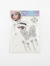 12'li Taşlı Bedazzling Sticker - Beyaz