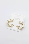 Taşlı Halka Küpe - Altın