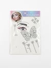 12'li Taşlı Bedazzling Sticker - Beyaz - Toptan Takı