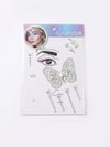 6'lı Taşlı Bedazzling Sticker - Beyaz - Toptan Takı