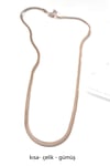 Kısa İtalyan Çelik Kolye 45 CM - Gümüş