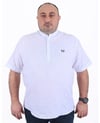 Büyük Beden Erkek Gömlek Hakim Yaka Kısa Kol Beyaz 22309-1