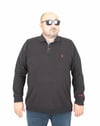 Erkek Büyük Beden Polo Yaka Sweat LR 24403 SIYAH