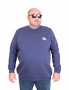 Erkek Büyük Beden Sıfır Yaka 3ip Sweat BRB 24206 INDIGO