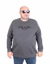 Erkek Büyük Beden Sıfır Yaka 3ip Sweat PRD 24207 ANTRASİT MELANJ