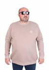 Erkek Büyük Beden Sıfır Yaka 3ip Sweat BRB 24206 CAMEL