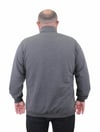 Mocgrande Büyük Beden Basic Mevsimlik Fermuarlı Sweatshirt 22750 GRI MELANJ